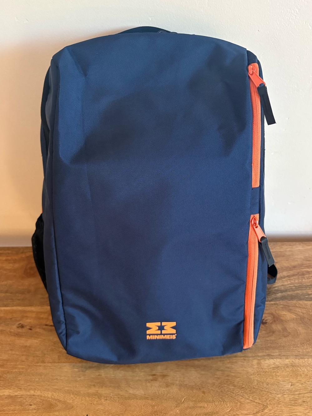 MiniMeis Shoulder Carrier Backpack Travel Storage Bag Navy Orange